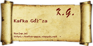 Kafka Géza névjegykártya