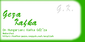 geza kafka business card